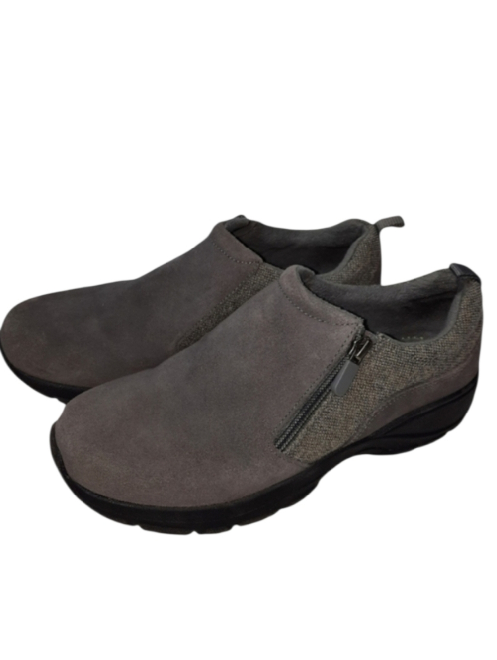 Lands' End Driving Moc Gray Suede/Tweed SZ 8.5B